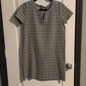 Checkered Gray and White Dress
